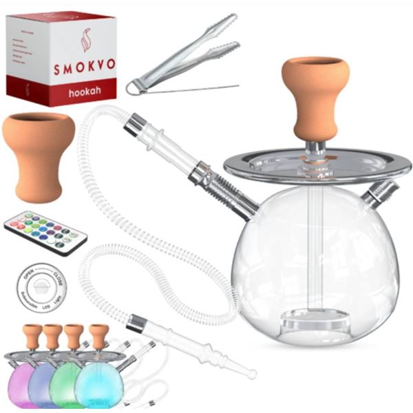 Smokvo Bubble Hookah Set with LED Light and Remote Control