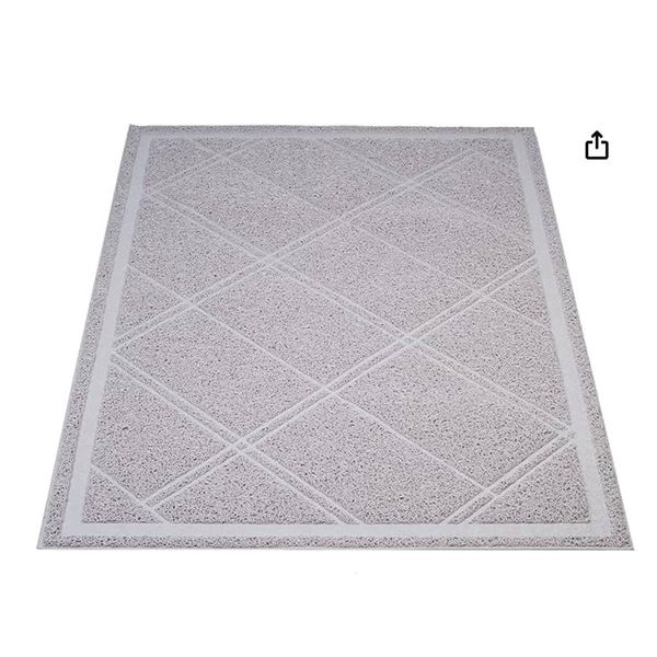 Lot of 2 Purple Pet Jumbo Cat Litter Mats With Super Soft Texture In Gray