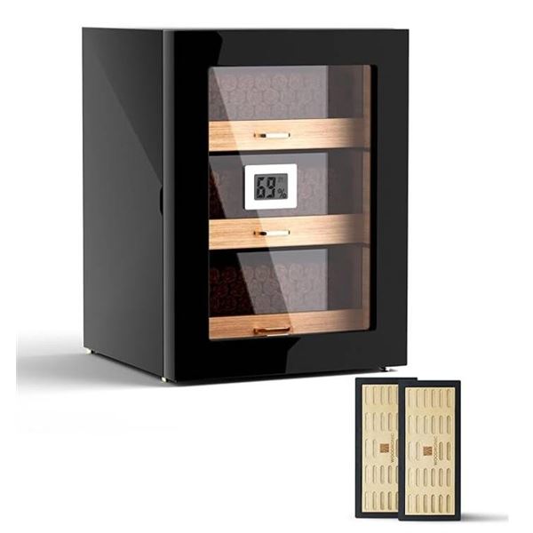 Woodronic Cigar Humidor Cabinet for 150 Counts with Spanish Cedar Lining