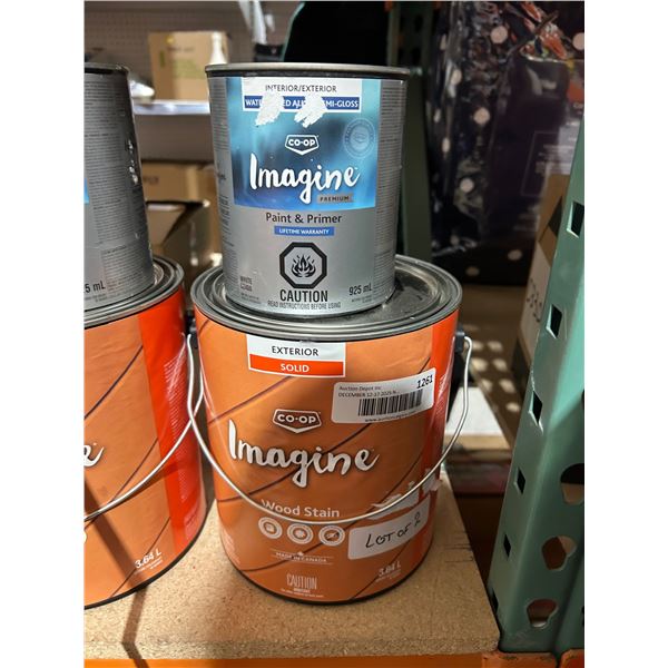 Co-Op Imagine Water-Based Paint and Wood Stain, White, C2400 and C9419