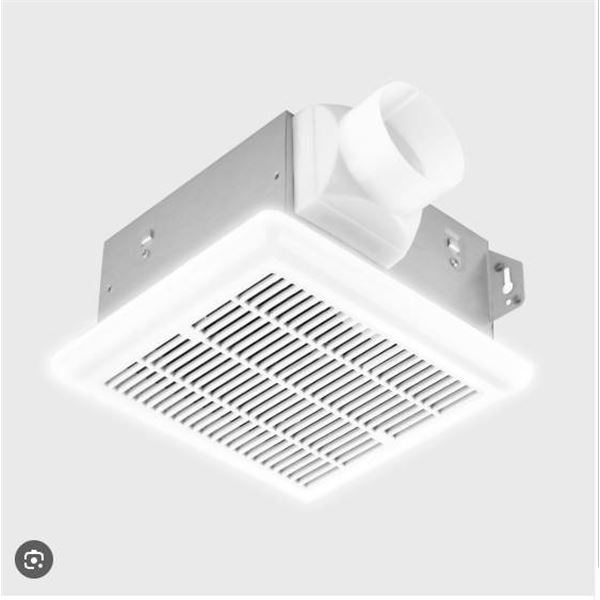Tech Drive FA-BF-01-L Bathroom Exhaust Fan with LED Light, 3-Inch Duct, 90 CFM