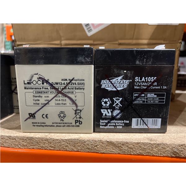 Lot of 5 AGM Sealed Lead Acid Batteries – SLA1055 and DW1245 Models