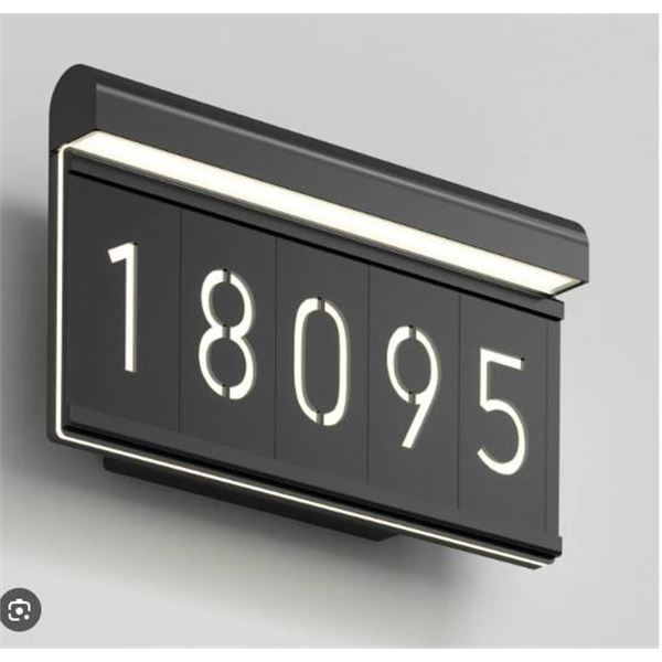 Artika Bowen LED Address Wall Light, Matte Black Finish