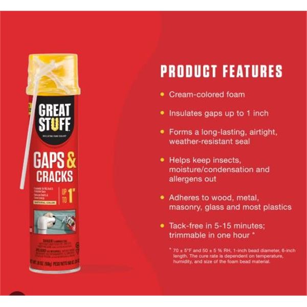 Great Stuff Gaps & Cracks Insulating Foam Sealant, 568g, Set of 6