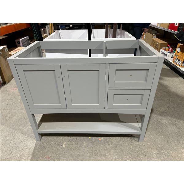 Gray Wooden Bathroom Vanity Cabinet with Double Door and Drawer Storage 42Wx21Dx34″T