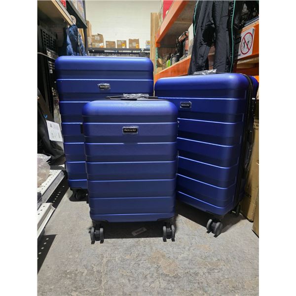 Pack & Fly 3-Piece Navy Blue Luggage Set, Model PO:003012