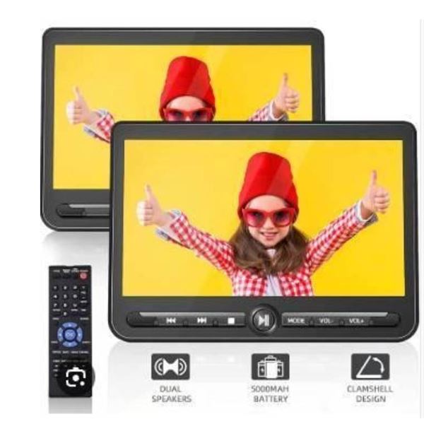 7-Inch Dual Screen DVD Player with HDMI Input and AV Output