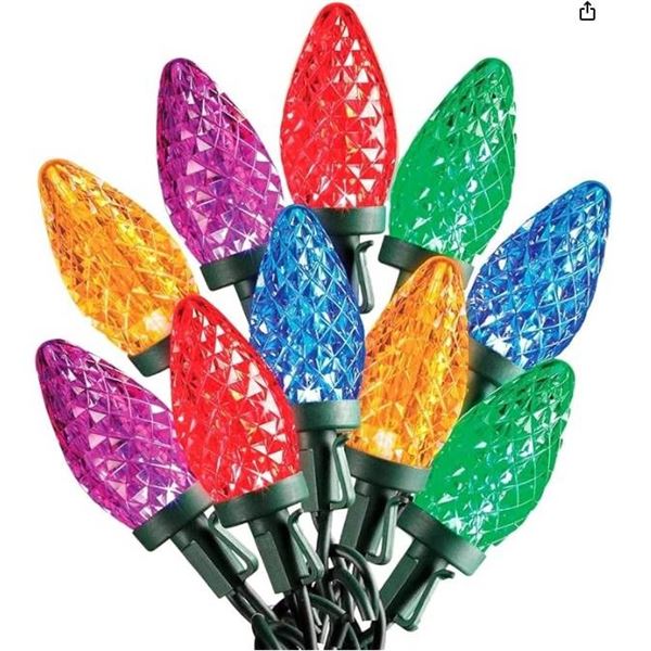 Sylvania Stay-Lit Platinum LED C9 and C6 Lights, 2 Sets Each, Item #1851559
