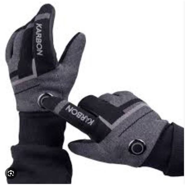 Karbon Heated Sports Gloves with 3M Thinsulate Technology, Medium-Medium, Black