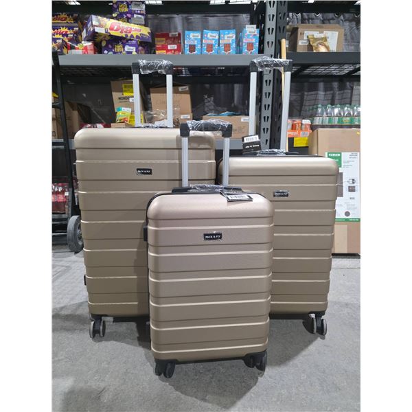 Pack & Fly 3-Piece Suitcase Set – Champagne Edition