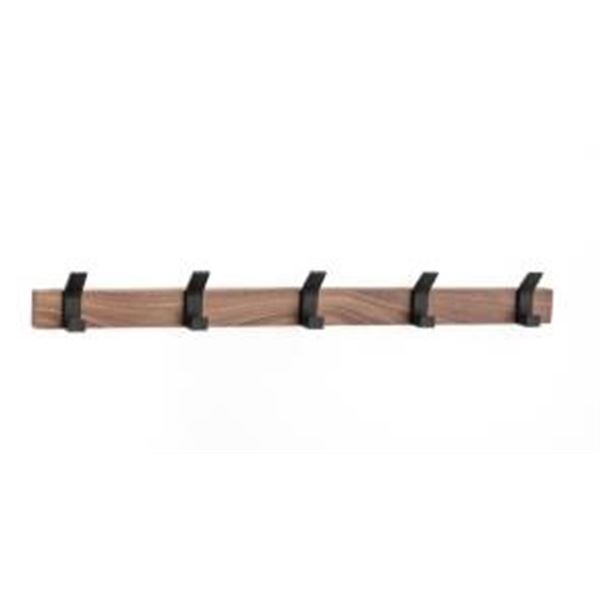 Lot of 2 – Richelieu Hardware Hook on Board 26.9 in x 2.7 in, Solid Walnut and Matte Black