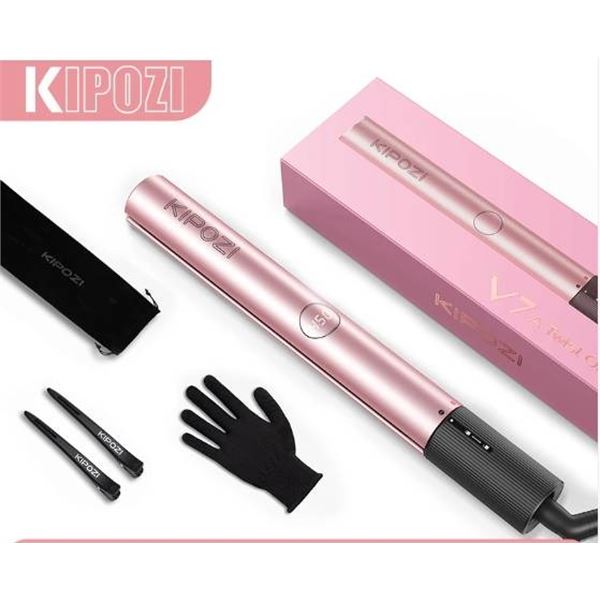 KIPOZI V7 1-Inch Hair Straightener Flat Iron in Rose Pink