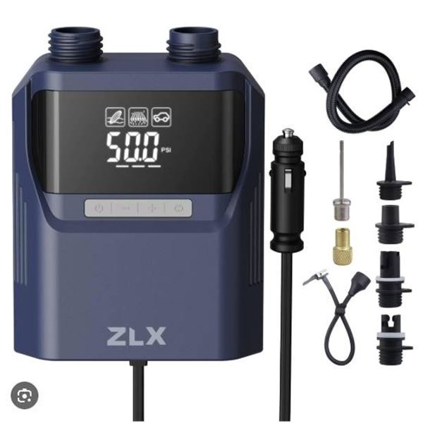 ZLX 50 PSI Electric Air Pump with Rechargeable Battery Power