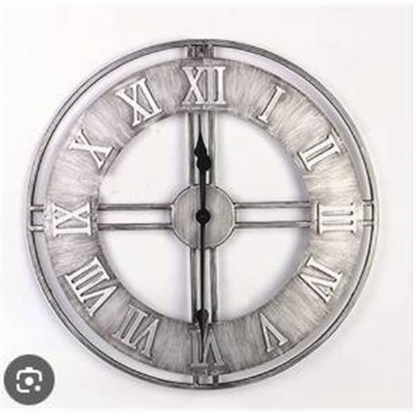 Wall Charmers 20″ Home Decor Roman-Numeral Metal Wall Clock