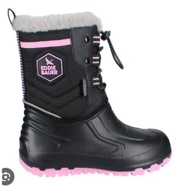 Eddie Bauer Insulated Winter Boots, Size 13, Black/Pink