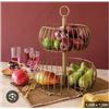 Image 1 : Two-Tier Metal Wire Countertop Organizer in Gold