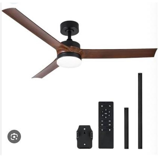 Vonluce 52-inch Ceiling Fan Model CFN-1373-NI with Glass Shade, 120V