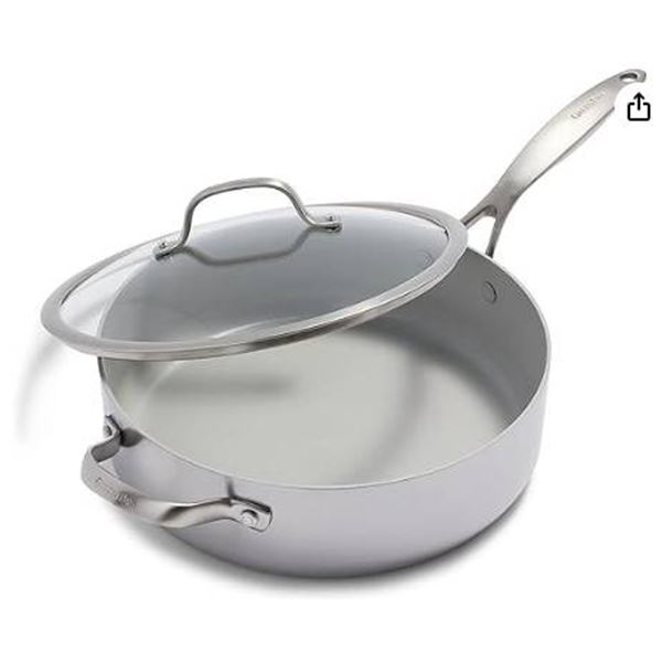 GreenPan Superior Stainless Steel 12-Inch Saute Pan With Lid