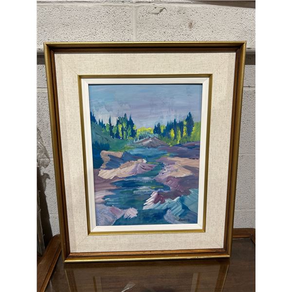 Framed Painting of Elbow Falls Near Bragg Creek ( 2 ft x 1 ft 8 in)