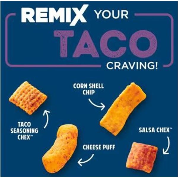 Chex Mix Remix Zesty Taco Flavor Snacks 8 x 198g