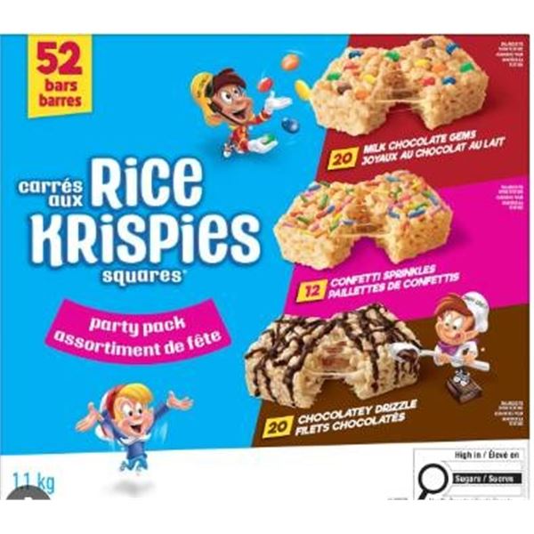 Kellogg’s Rice Krispies Squares Party Pack, 52 Bars, 1.1 kg