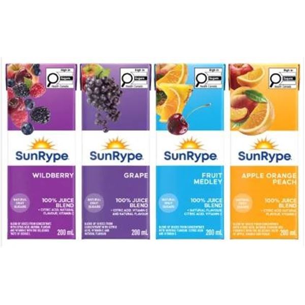 SunRype Juice Variety Pack 40 x 200 mL Multi-Flavors