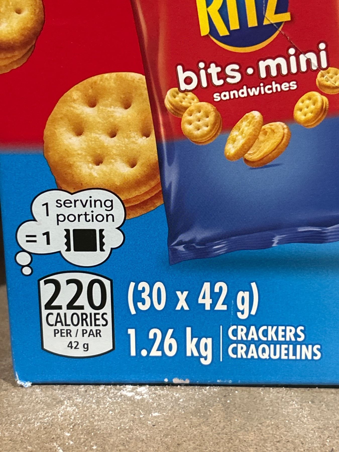 Ritz Bits Mini Cheese Flavored Sandwich Crackers, 1.26 kg - A D Auction ...