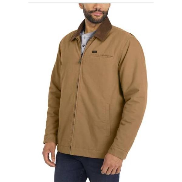 Wrangler Men’s Quilted Lined Jacket with Corduroy Collar, Size Large