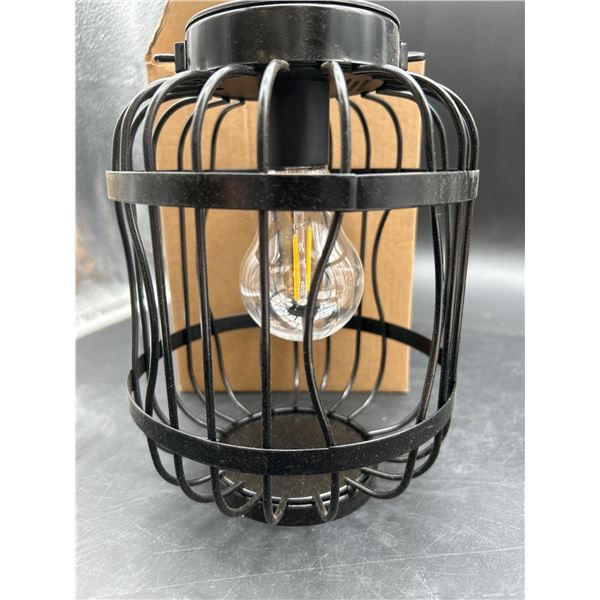 LED Solar Lantern 8-Inch,  Black Metal Design