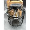 Image 3 : LED Solar Lantern 8-Inch,  Black Metal Design