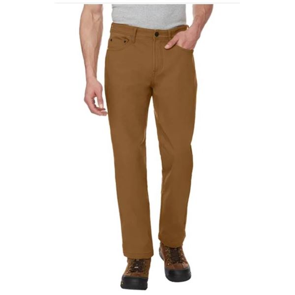 CAT Fleece Lined Canvas Pants, Size 38×32, Brown