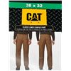 Image 3 : CAT Fleece Lined Canvas Pants, Size 38×32, Brown