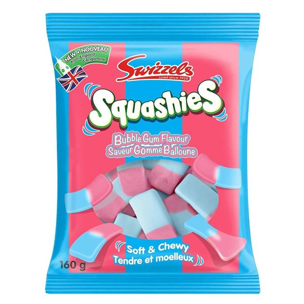 Swizzels Squashies Bubble Gum Flavour, 10 x 160g Bags