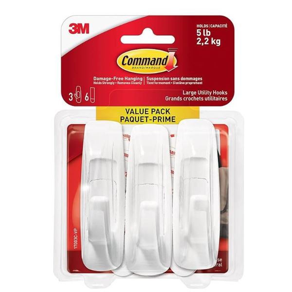 Lot of 2 – 3M Command Large Utility Hooks