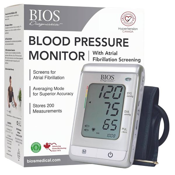 Bios Diagnostics Blood Pressure Monitor With Atrial Fibrillation Screening
