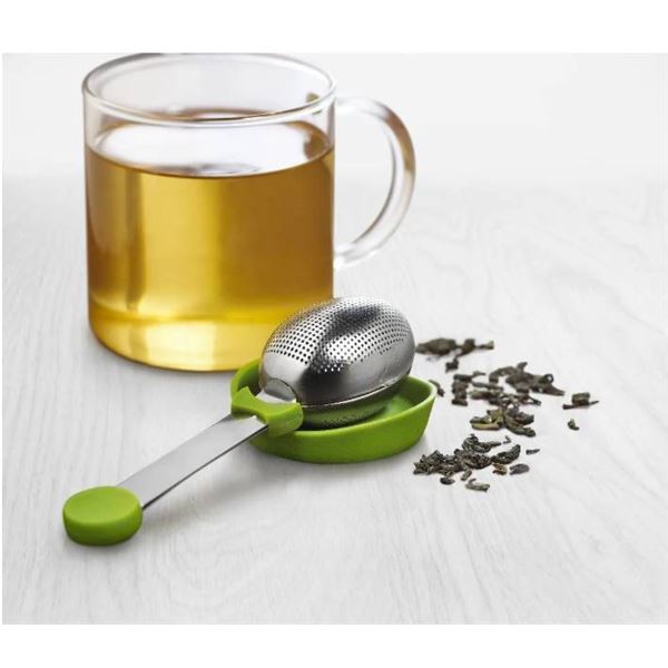 Trudeau Maison Tea Infuser with Drip Catcher, 18/8 Stainless Steel