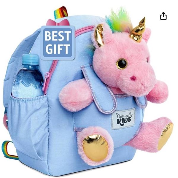 Naturally Kids Toddler Backpack With Pink Unicorn – Medium Size