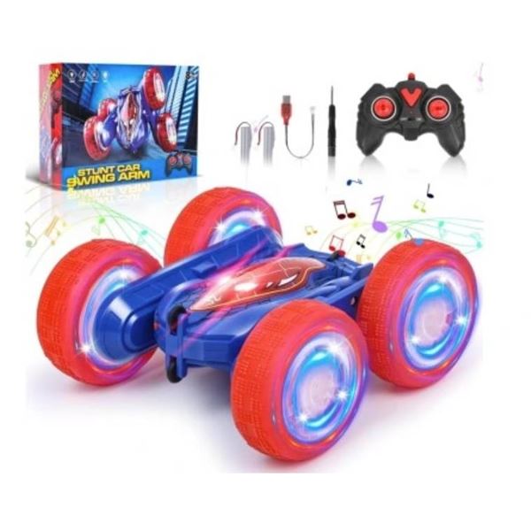 OKKIDY Spider Car T2, 360-Degree Flip 4WD Stunt Car Swing Arm with 2.4GHz Remote Controller