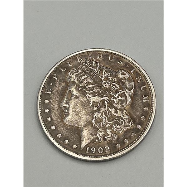 1902 Morgan Silver Dollar Coin with Copy Mark