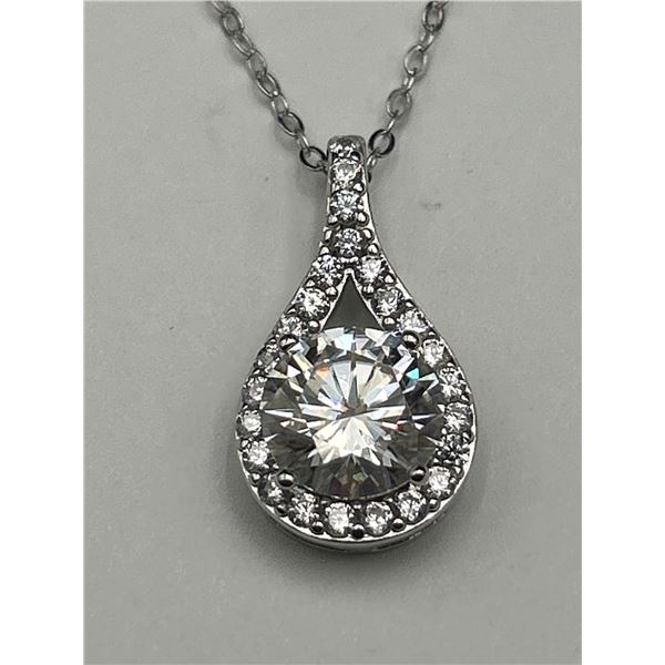 $2245 APPRAISED 3.00 CARAT SOLITAIRE TEAR DROP PENDANT