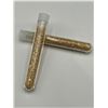 Image 1 : LOT OF 2 – large vials golden flake material