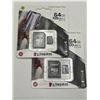 Image 1 : Kingston Canvas Select Plus 64GB MicroSD Cards with Adapters (2 Units)