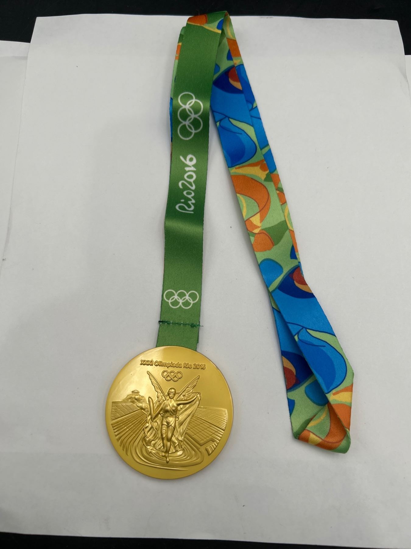 Rio 2016 Olympic commemorative collector Gold Medal with Ribbon