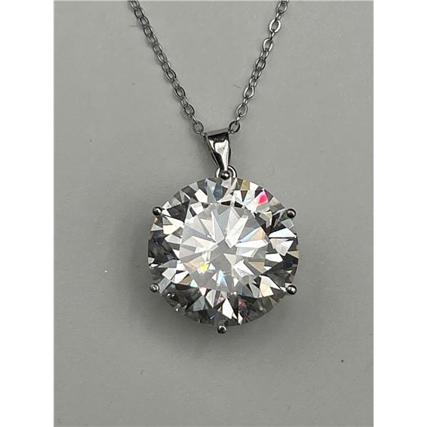 $7560 APPRAISED 20.00 CARAT SOLITAIRE PENDANT & CHAIN