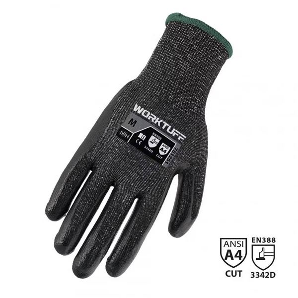 Worktuff Winter Work Gloves Nitrile Coated, 5 Pairs, Large