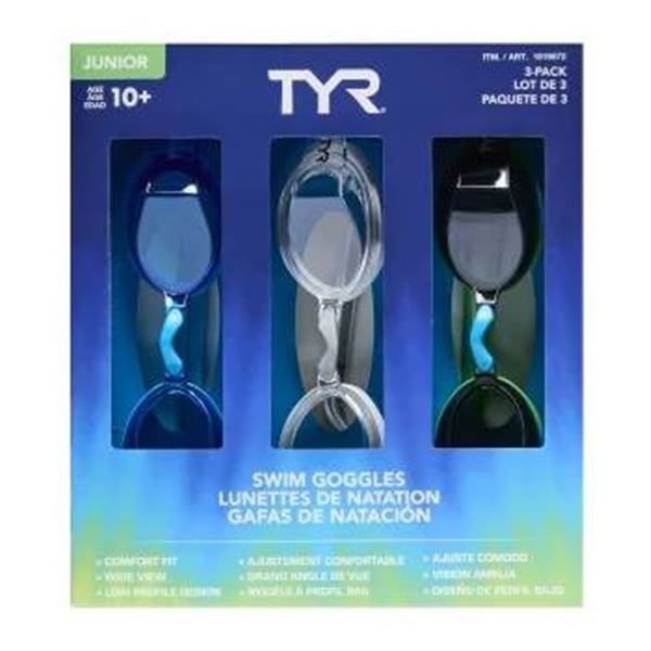 TYR Junior Swim Goggles Set for Ages 10+