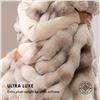 Image 1 : Faux Fur Style Beige Throw or Blanket with Barcode Label Visible