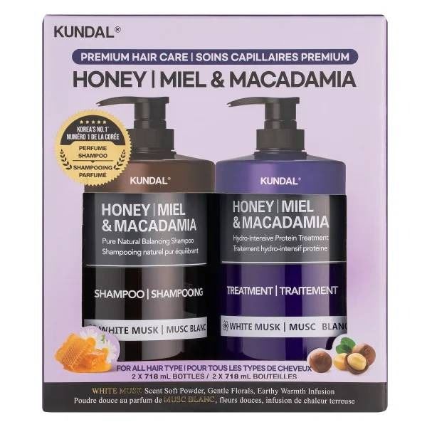 Kundal Premium Hair Care Honey and Macadamia Shampoo and Treatment 718 ML Each