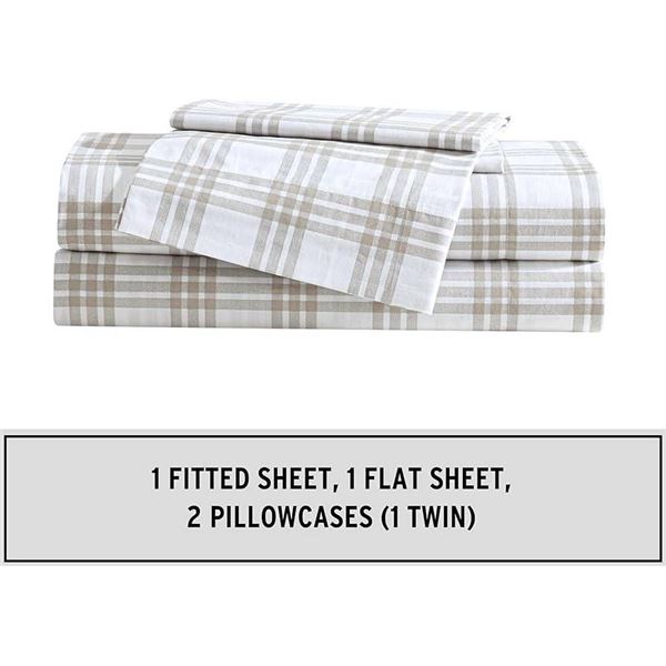 King Size Sheets with Plaid Pattern, SKU 5181