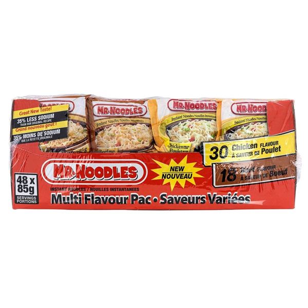 Kirkland Signature Noodles Multi-Flavour Pac, 48 x 85g, Chicken and Beef Flavour